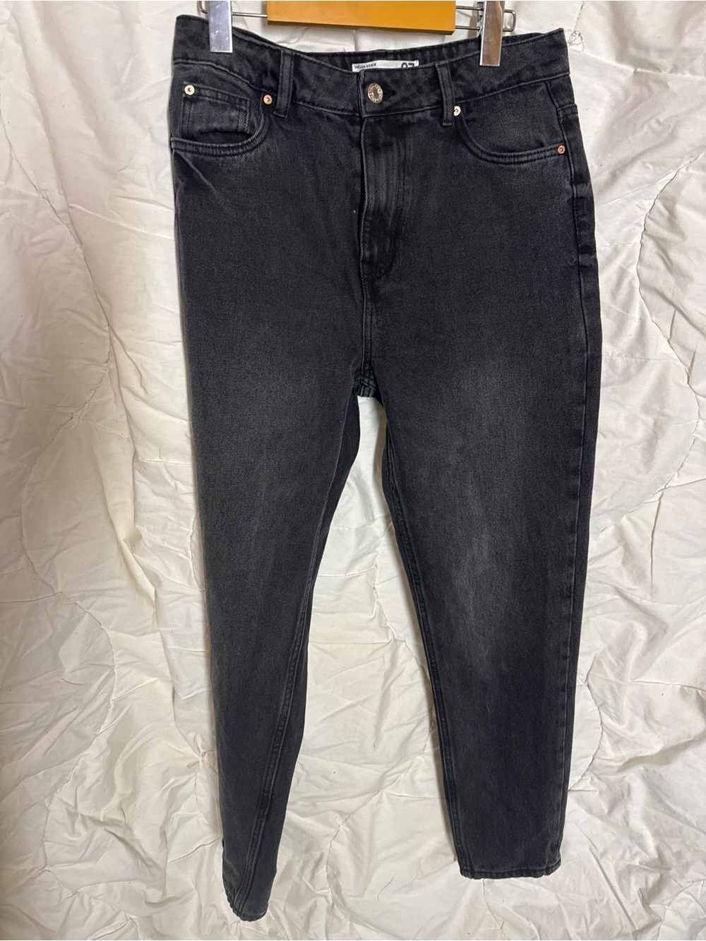 Refuge Denim Mom Jeans Washed Black Charcoal High Rise Size 07 Casual Denim